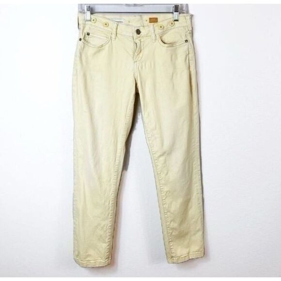 Anthropologie PILCRO AND THE LETTERPRESS Size 30 Solid Pale Yellow Pants - Picture 2 of 9